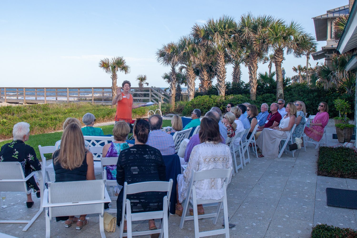 Joanne E. Cohen, VP, philanthropic services at The Community Foundation, addresses members of the Beaches Community Fund during their recent ratification of the 2022 grants to Beaches-area nonprofit organizations.